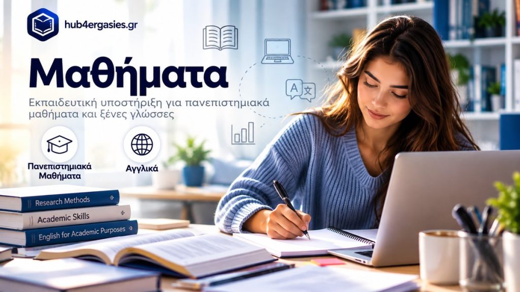 Μαθήματα για φοιτητές με εκπαιδευτική υποστήριξη σε πανεπιστημιακά μαθήματα και Αγγλικά